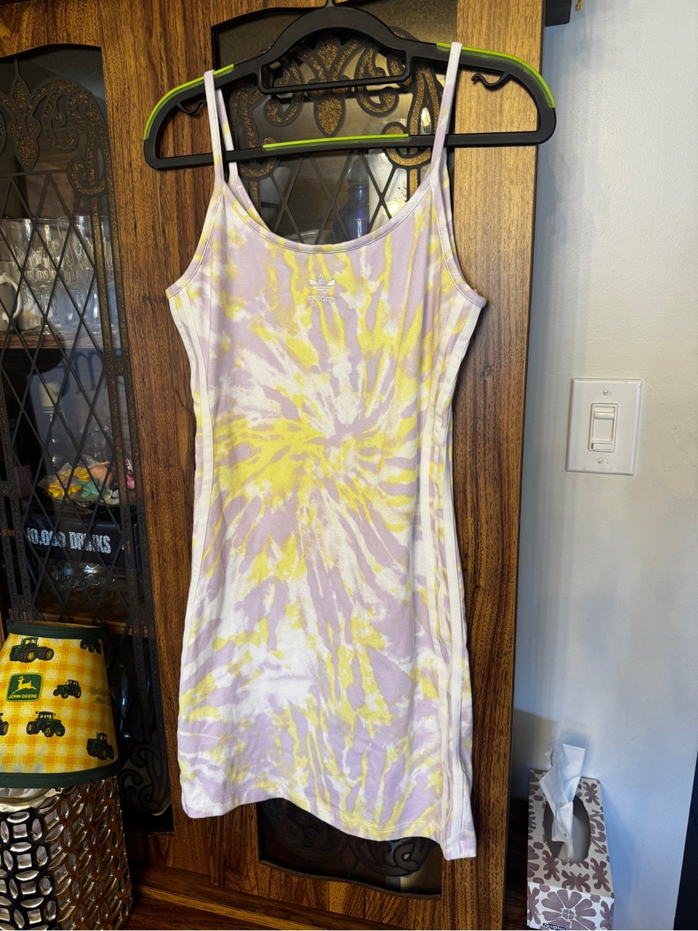 adidas Tie-Dye Tank Dress in Lavender and Yellow